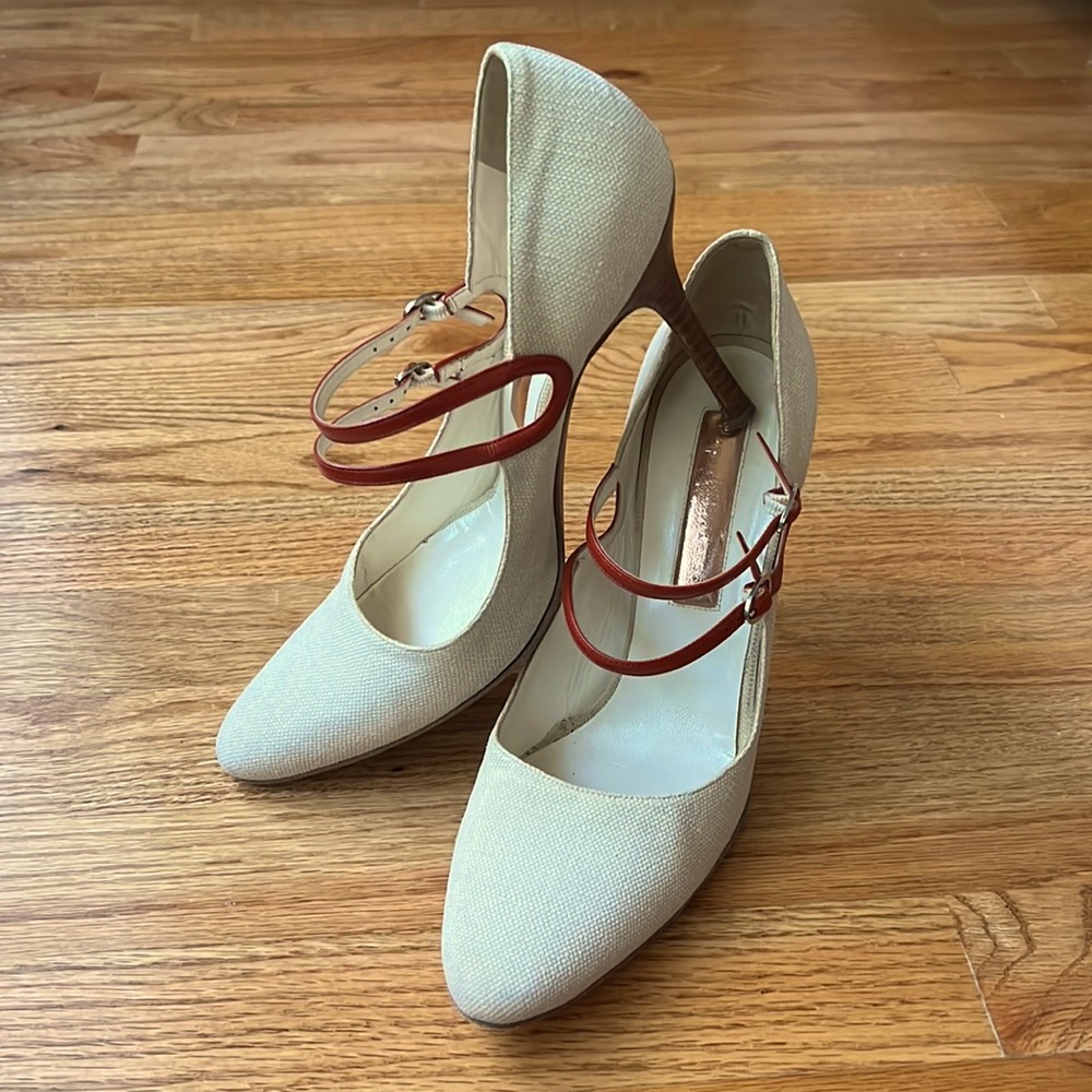 Rupert Sanderson Double Strap Heels.